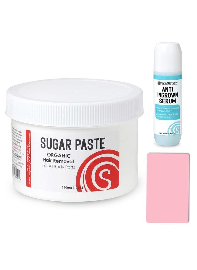 Sugaring NYC - Sugaring Paste personal size for Bikini, Brazilian, Legs, Arms Sugaring hair removal + Anti-ingrown hair solution with roller applicator and sugaring card applicator - Image 1