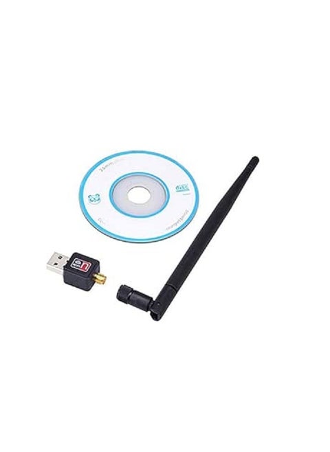 محول وأنتينا لاسلكي بقوة 5dB وسرعة نقل 150Mbps مع قرص التعريف لجميع أجهزة الكمبيوتر