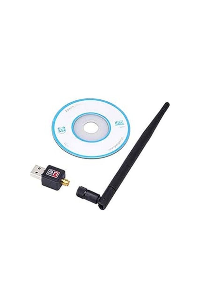 ماركة غير محددة - محول وأنتينا لاسلكي بقوة 5dB وسرعة نقل 150Mbps مع قرص التعريف لجميع أجهزة الكمبيوتر - Image 1