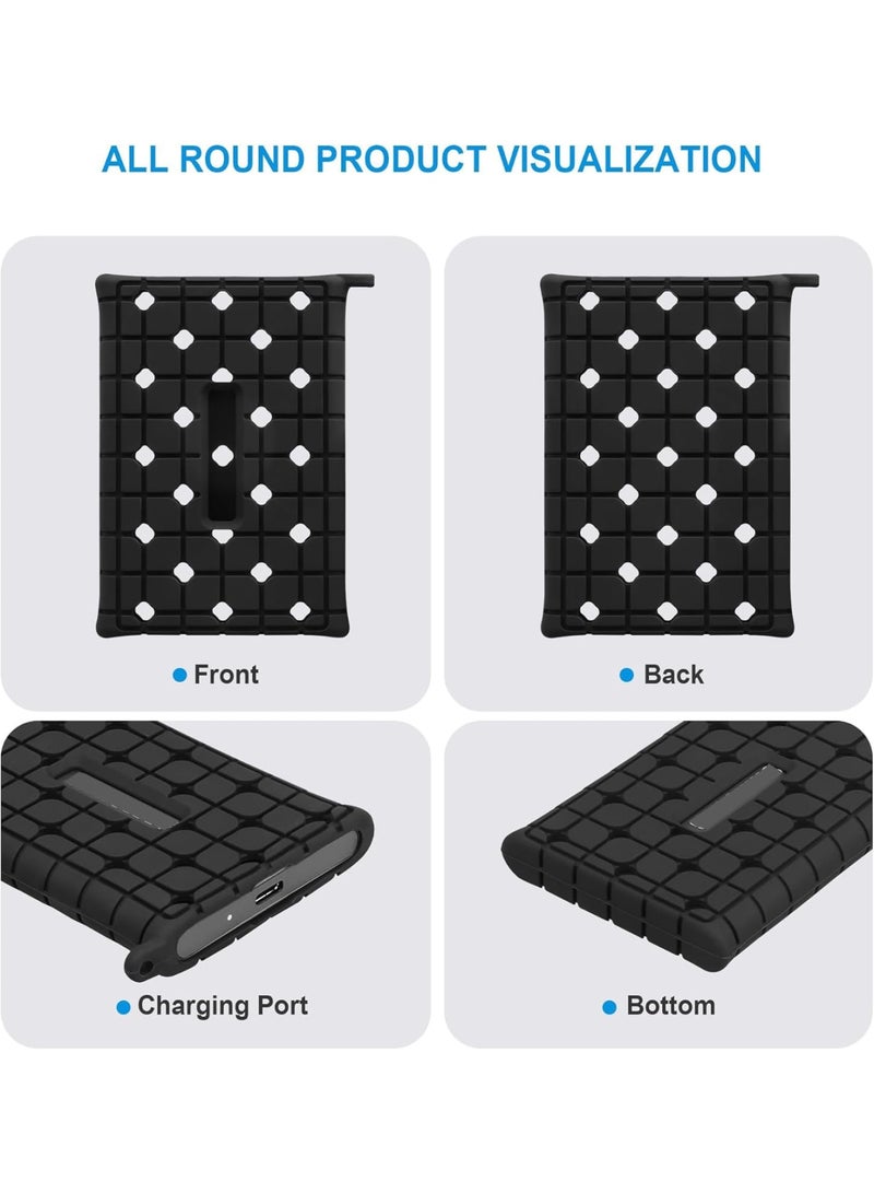 SYOSI Carrying Case for T7 SSD, Portable Silicone Protective Sleeve for 500GB, 1TB, 2TB, 4TB External Solid State Drive, Travel Pouch with Carabiner, Black - Image 2