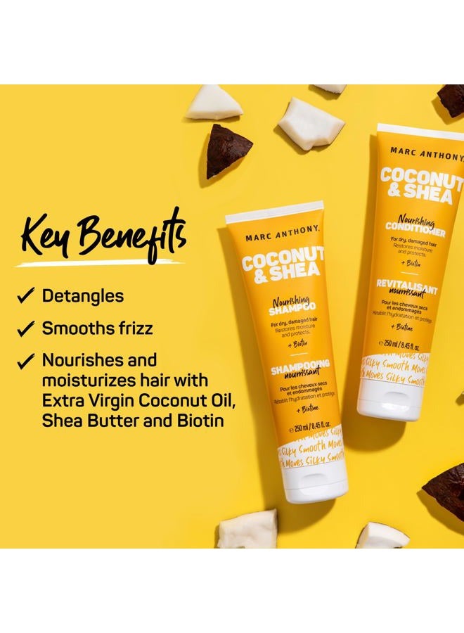 MARC ANTHONY Volumizing Shampoo and Conditioner Set with Coconut Oil & Shea Butter - Nourishing & Hydrating Haircare Infused with Biotin for Dry & Damaged Hair - Restore Moisture & Protects Hair - Image 2