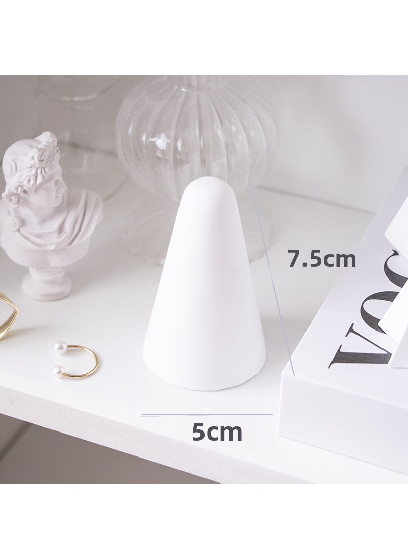 Geometric Gypsum Ring Holder Photography Props JZ: bald medium cone No. 4