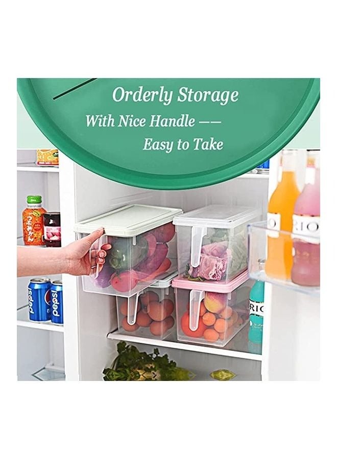 بريمو بلس صناديق تخزين الطعام مع أغطية ومقبض، مجموعة من 2 علبة بلاستيكية كبيرة,علب تخزين للثلاجة، منظم ثلاجة قابل للتكديس ومزود بمقبض وغطاء للحفاظ على الطعام 2 علبة - Image 4