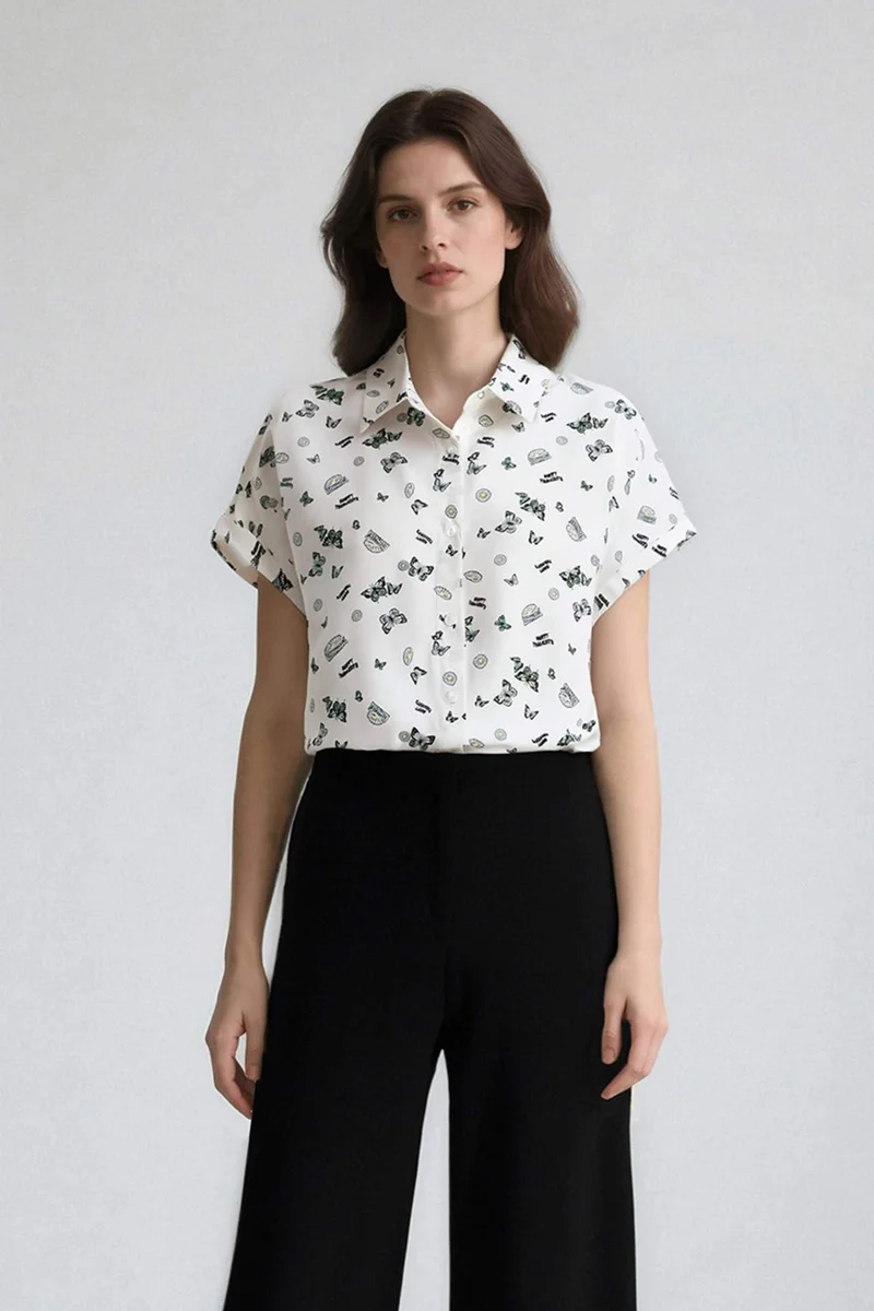 DeFacto Regular Fit Viscose Short Sleeve Shirt