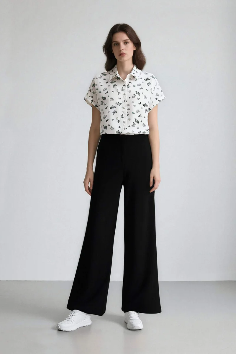 DeFacto Regular Fit Viscose Short Sleeve Shirt