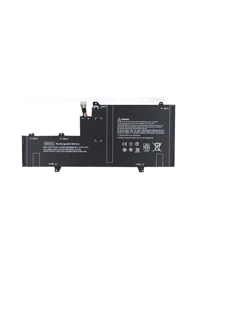 Terabyte OM03XL Laptop Battery for HP EliteBook X360 1030 G2 13.3 Inch Series OMO3XL HSTNN-IB7O 863167-171 863280-855 863167-1B1 HSN-I04C HSTNN-IB70 11.55V 57Wh 3 Cell - Image 1