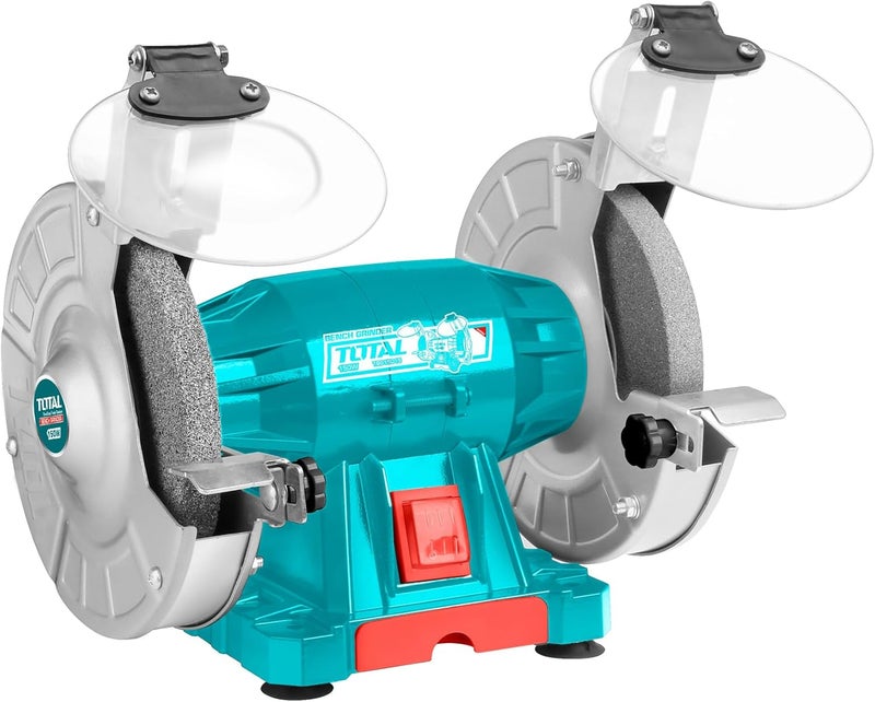 TOTAL Bench Grinder, 150W, 6-Inch Wheels, Turquoise And Grey