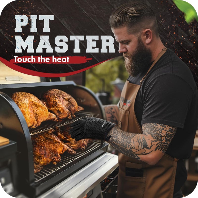 KITCHEN PERFECTION Silicone Smoker Oven Gloves -Extreme Heat Resistant BBQ Gloves -Handle Hot Food Right on Your Smoker Grill Fryer Pit|Waterproof Oven Mitts Grill Gloves |Superior Value Set+3 Bonuses - Image 3