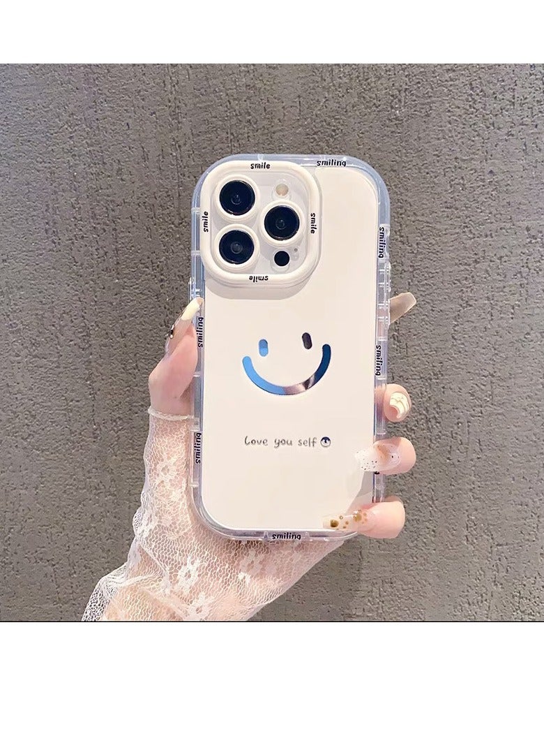 NIBEMINENT Healing Smile Protective TPU Case Cover For iPhone 16, White