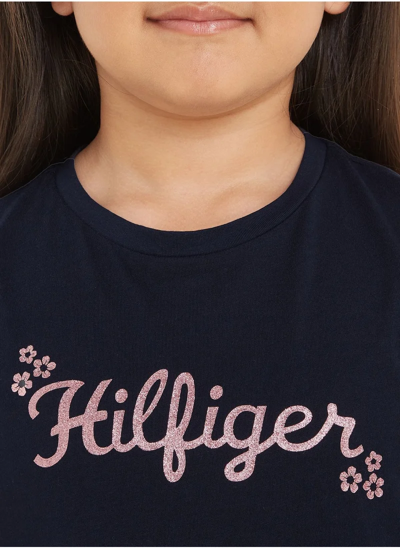 TOMMY HILFIGER Kids Flower Glitter T-Shirt
