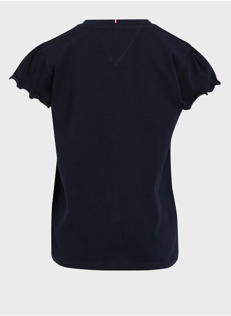 TOMMY HILFIGER Kids Flower Glitter T-Shirt