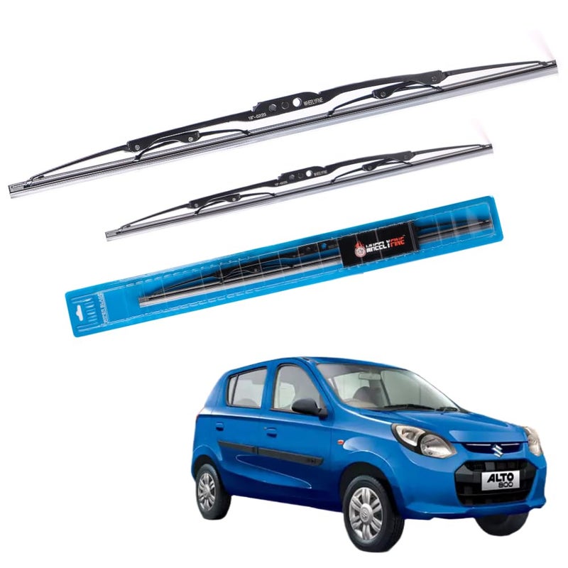 Wheelyfine Car Wiper Blades | Metal Frame | Water Repellent Windshield Wipers | Blade Refills (Maruti Alto (Ye3) (2012 Onwards) Dr 21"/Pa 14") - Image 1