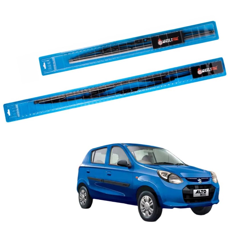 Wheelyfine Car Wiper Blades | Metal Frame | Water Repellent Windshield Wipers | Blade Refills (Maruti Alto (Ye3) (2012 Onwards) Dr 21"/Pa 14") - Image 2