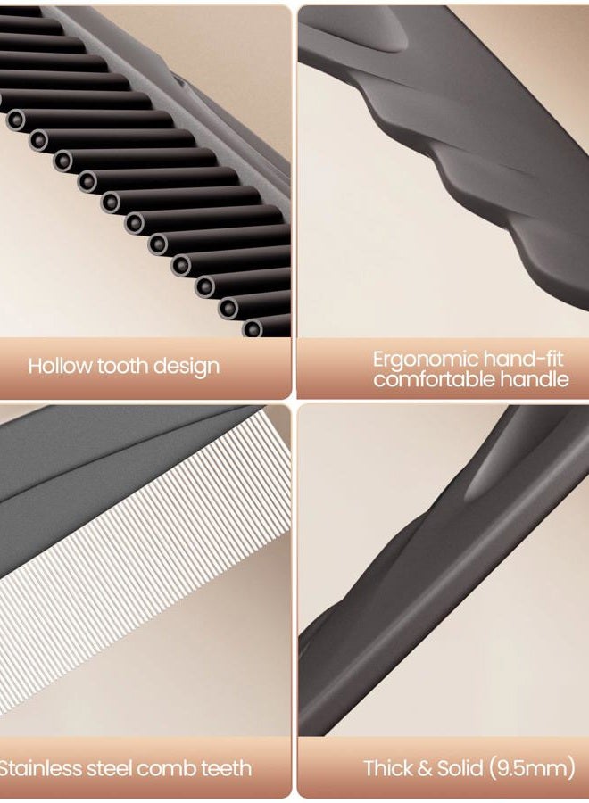 EHBELIF Dandruff Comb 2PC Upgraded Fine Tooth Scalp Detox Comb Lice for Women, Men & Kids Scalp Detoxing, Sweep & Massage Hair Brush Tool with Elegant Box for Hair Care(Brown) - Image 5