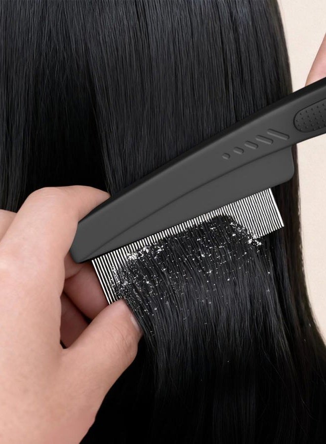 EHBELIF Dandruff Comb 2PC Upgraded Fine Tooth Scalp Detox Comb Lice for Women, Men & Kids Scalp Detoxing, Sweep & Massage Hair Brush Tool with Elegant Box for Hair Care(Brown) - Image 3