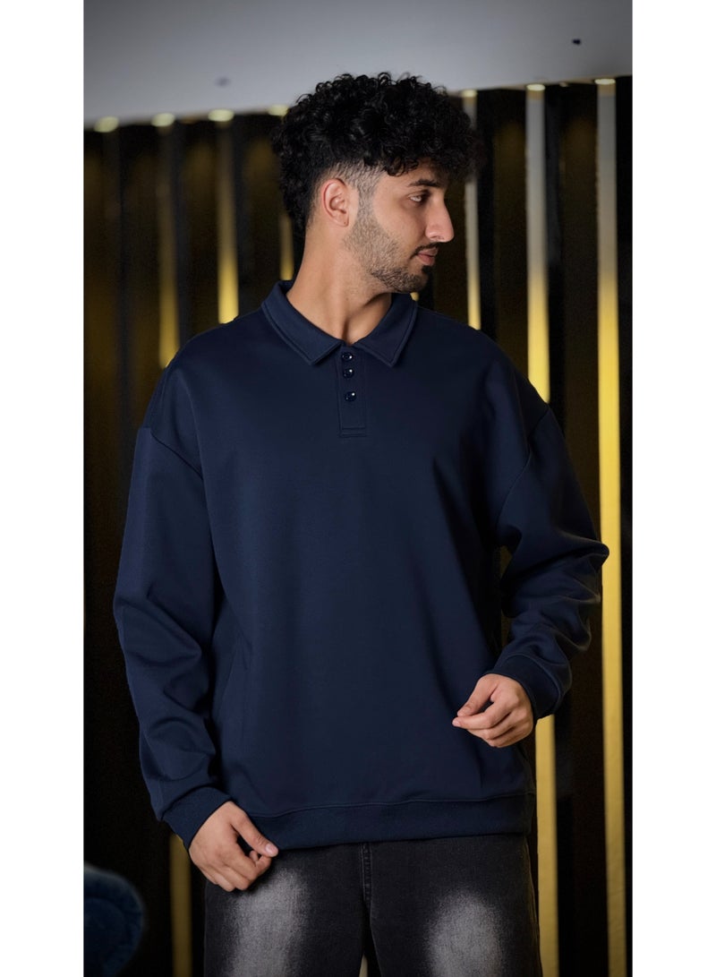 Oversized Polo Sweatshirt