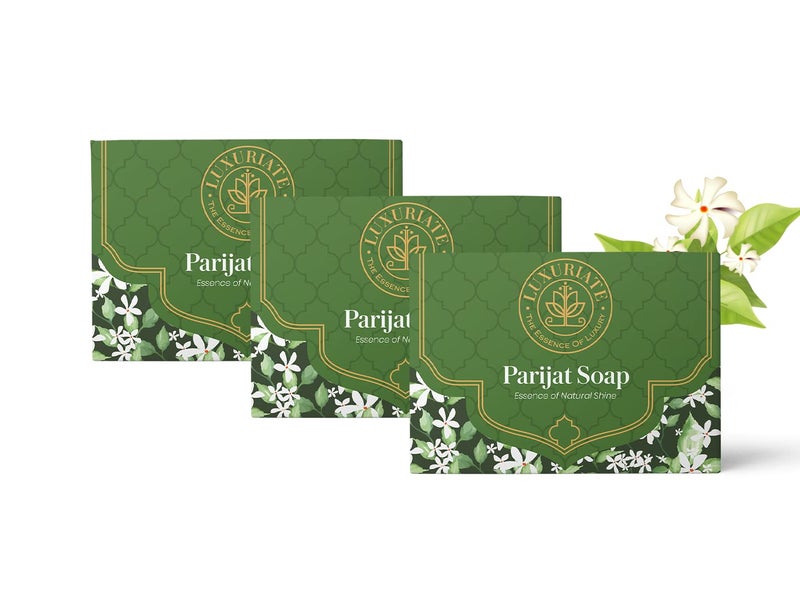 LUXURIATE Parijat Soap (125gm Pack of 3) | Luxury Premium Soap | Natural Soap | Handmade Organic Soap | Paraben & Chemical Free | Bath Soap for Men Women - Image 1