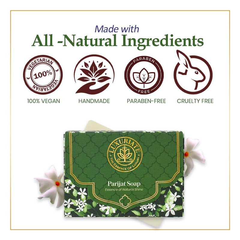 LUXURIATE Parijat Soap (125gm Pack of 3) | Luxury Premium Soap | Natural Soap | Handmade Organic Soap | Paraben & Chemical Free | Bath Soap for Men Women - Image 5