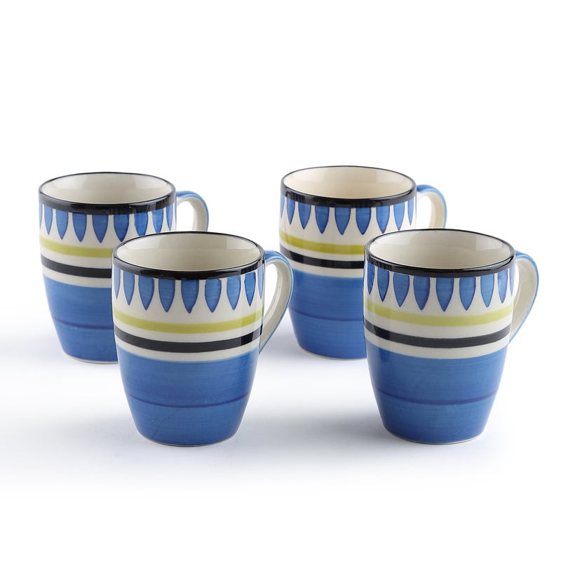 Kittens KITTENS Ceramic Coffee Mug Set of 4 Handpainted Design Blue Durable Ceramic Mugs Perfect for Coffee Tea Hot Beverages 300ml Capacity - Image 2