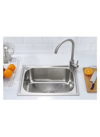 Stainless steel kitchen sink 47.5 x 62.5 x 25 x 1 mm with drain