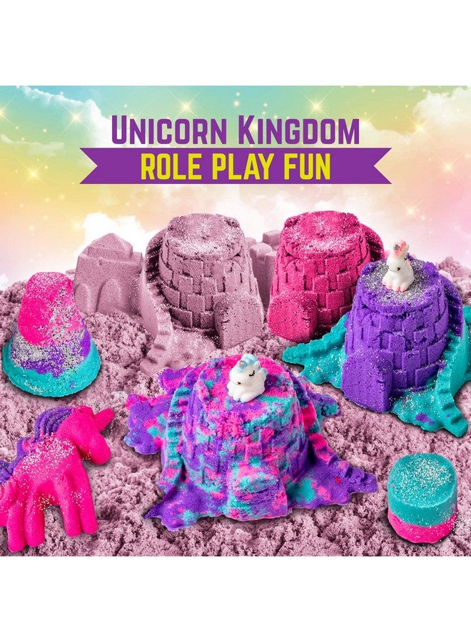 GirlZone Unicorn Sensory Bin Kingdom Sand Art Kit, 2lbs Moldable Colored Sand, 7 Tools for Kids, Rainbow Sand, Imaginative Playtime, Sensory Fun, Ideal Birthday & Holiday Gifts for Girls on Easter - Image 3