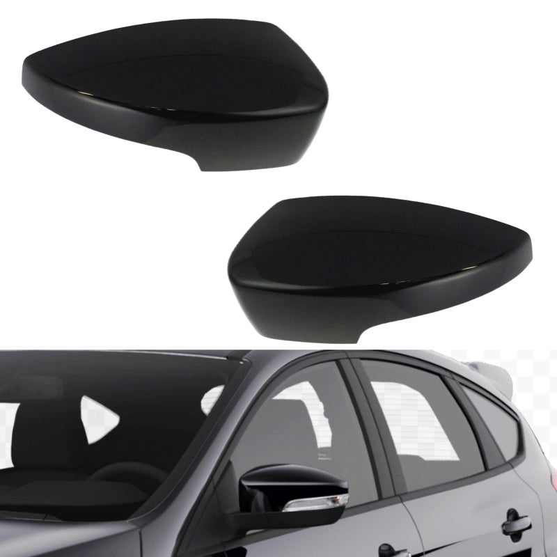 ABAGAEL Mirror Cap Covers With The Clips Fit for Ford Focus RS ST MK3 20122018 Glossy Black