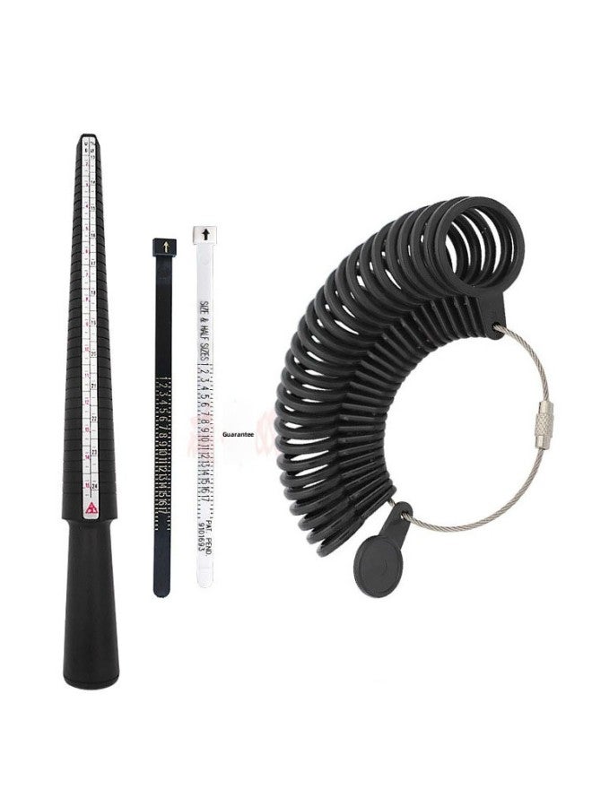 Plastic Ring Measuring Set USUK Rod Ring Ring Finger Circumference Measuring Belt Gauge Standard Three-piece Tool 