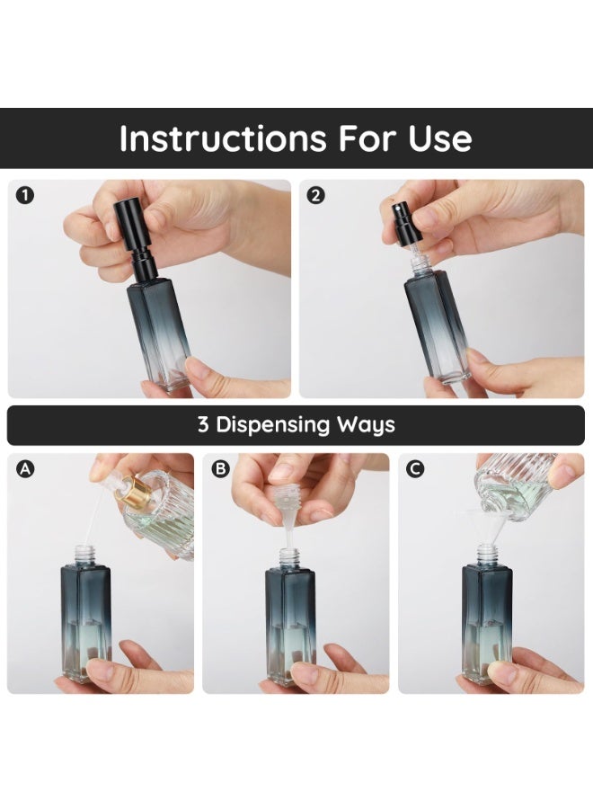 20ML Travel Perfume Atomizer, 2pcs Portable Perfume Bottles Refillable, Empty Glass Spray Bottles for Dispensing Cologne Toiletries, Fine Mist Sample Bottle Sprayer for Traveling Outgoing - Image 3