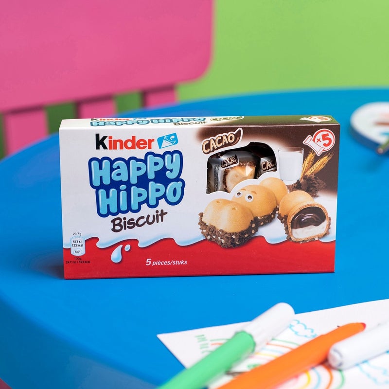 كيندر Kinder Happy Hippo Milk & Cocoa Cream Biscuits - Image 4