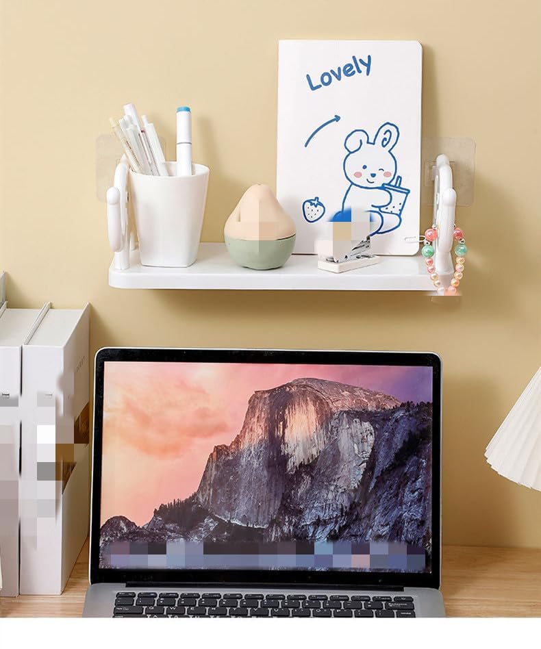 Pathavi Wall-Mounted Multipurpose Elephant Design Shelf – No-Drill Self-Adhesive Storage Rack for Phone, Keys, Glasses & Decor – Cute Organizer for Bedroom, Entryway or Office (White) - Image 4