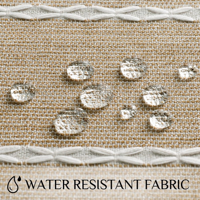 Softalker Linen Tablecloth Square, Outdoor Waterproof Burlap Cotton Farmhouse Table Cloths with Tassel, Heavy Weight Wrinkle Free Table Cover for Spring Easter Picnic - 55 x 55 Inch, Coffee Lines - Image 3