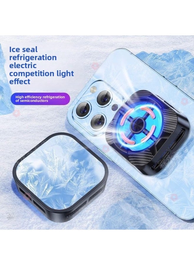 Flat-panel Electric Competition Chicken Game Mobile Phone Radiator Magnetic Semiconductor Refrigeration Cooling Icing High Power Close-Colour:Blue Ice 【superconducting Back Clip Model】 Refrigeration - Image 2