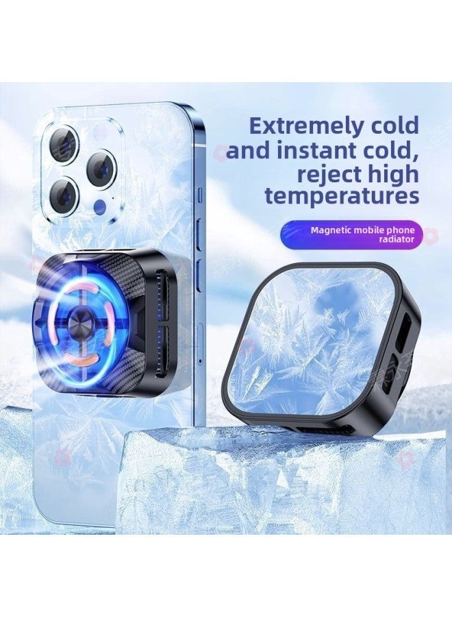 Flat-panel Electric Competition Chicken Game Mobile Phone Radiator Magnetic Semiconductor Refrigeration Cooling Icing High Power Close-Colour:Blue Ice 【superconducting Back Clip Model】 Refrigeration - Image 5
