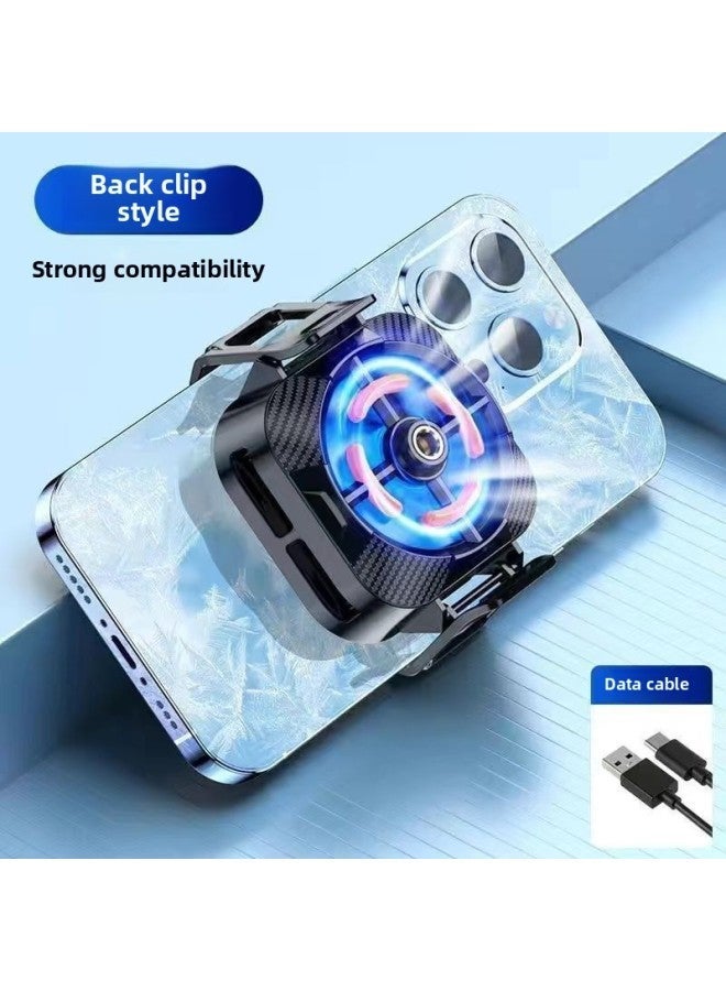 Flat-panel Electric Competition Chicken Game Mobile Phone Radiator Magnetic Semiconductor Refrigeration Cooling Icing High Power Close-Colour:Blue Ice 【superconducting Back Clip Model】 Refrigeration - Image 1