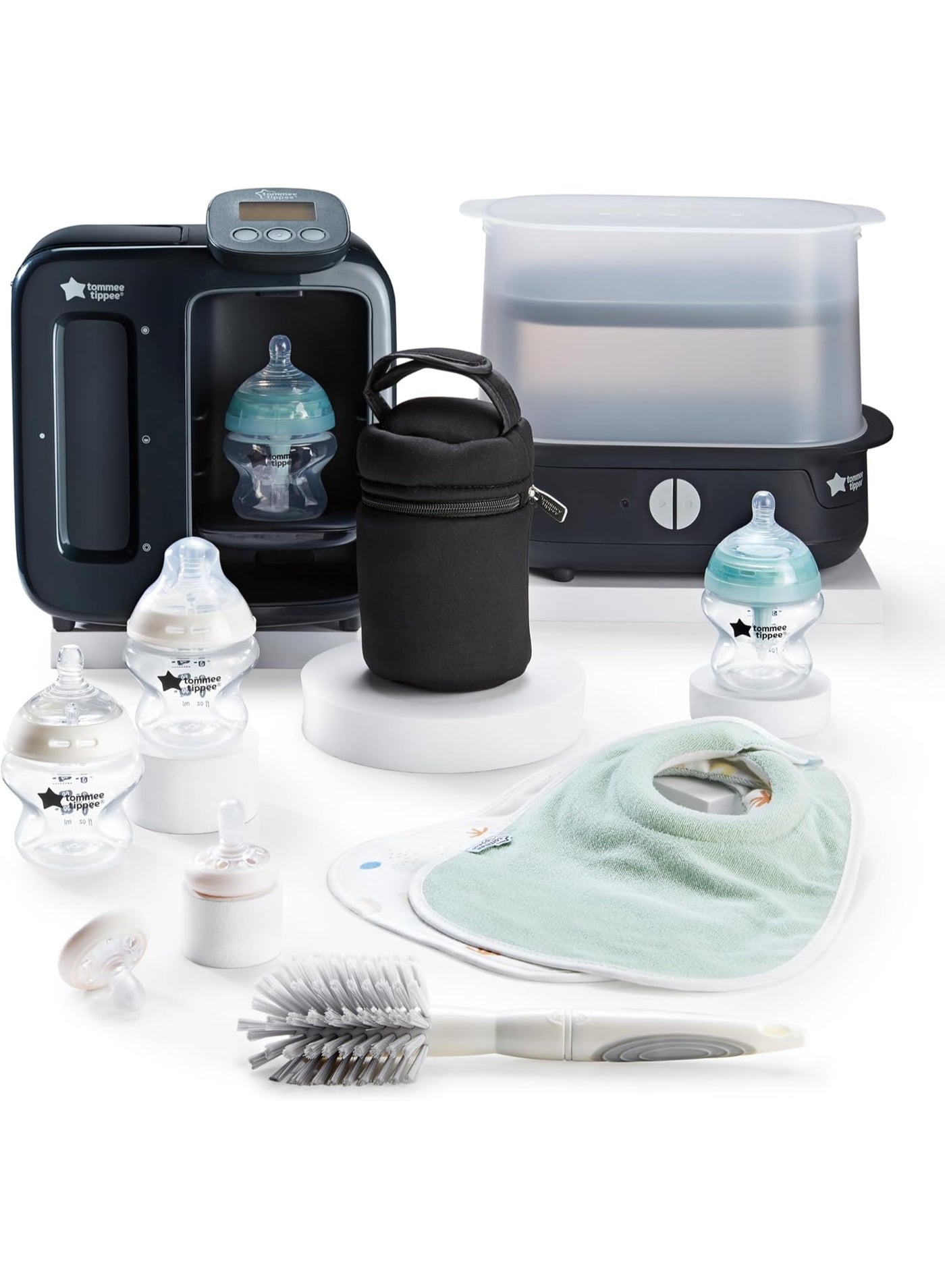 tommee tippee Ultimate Formula Feeding Kit | Includes Perfect Prep Day & Night Machine, Electric Steam Steriliser, Anti-Colic Bottles, Insulated bottle bag & Breast-Like soothers