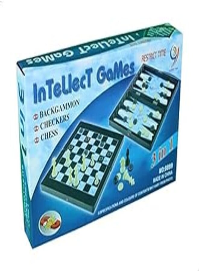 Medium intellect 3 in 1 game board - chess/checkers/backgammon
