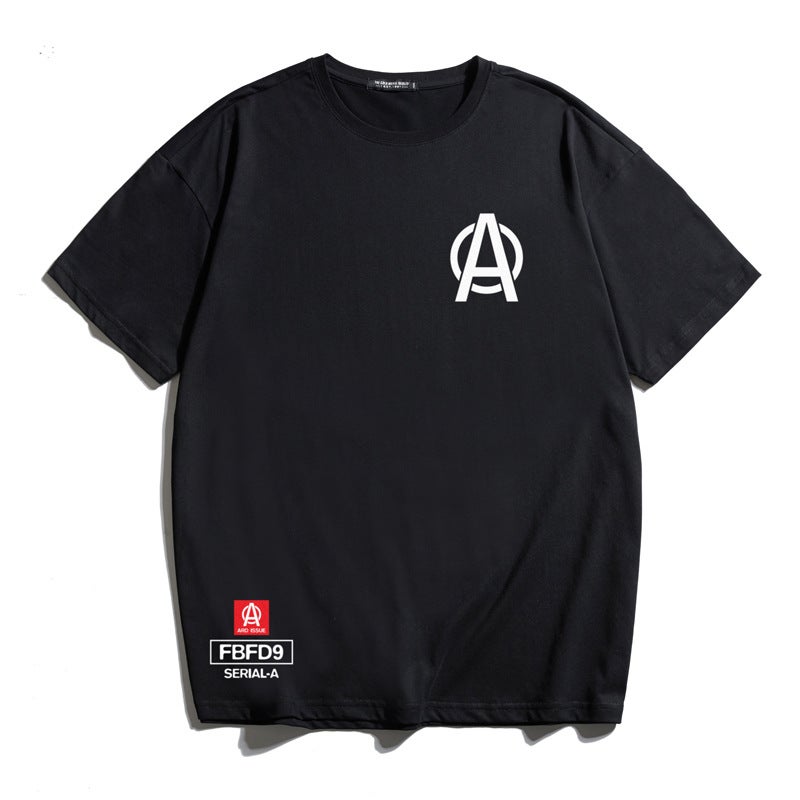 Trendy Brand Large Size Men''s 2020 Summer New T-shirt Men''s Letter Printed Loose Shoulder T-shirt Large Size Short-sleeved Men''s - Image 1