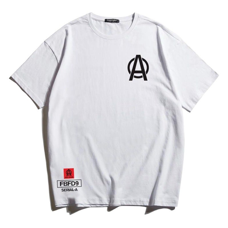 Trendy Brand Large Size Men''s 2020 Summer New T-shirt Men''s Letter Printed Loose Shoulder T-shirt Large Size Short-sleeved Men''s - Image 2