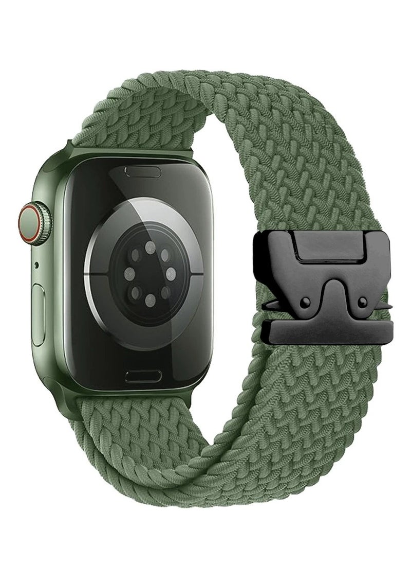 Generic - Braided Band Compatible with Apple Watch Ultra 1/2 49mm 46mm 45mm 44mm 42mm for Women Men Made of Breathable Polyester,Parachute Style Buckle Straps for iWatch SE Series 10 9 8 7 6 5 4 3 2 1 SE - Image 1