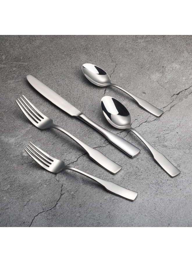 Alata Kate 40-Piece Silverware Set,Service for 8,Stainless Steel Flatware Set,Mirror Polished Cutlery Set,Dishwasher Safe - Image 2