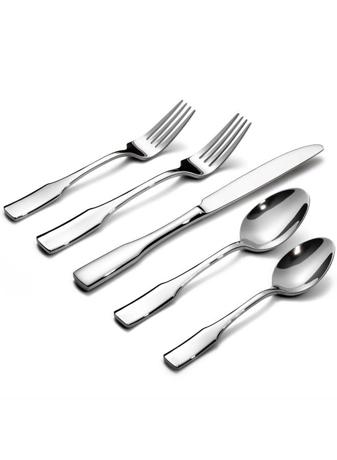 Alata Kate 40-Piece Silverware Set,Service for 8,Stainless Steel Flatware Set,Mirror Polished Cutlery Set,Dishwasher Safe - Image 1