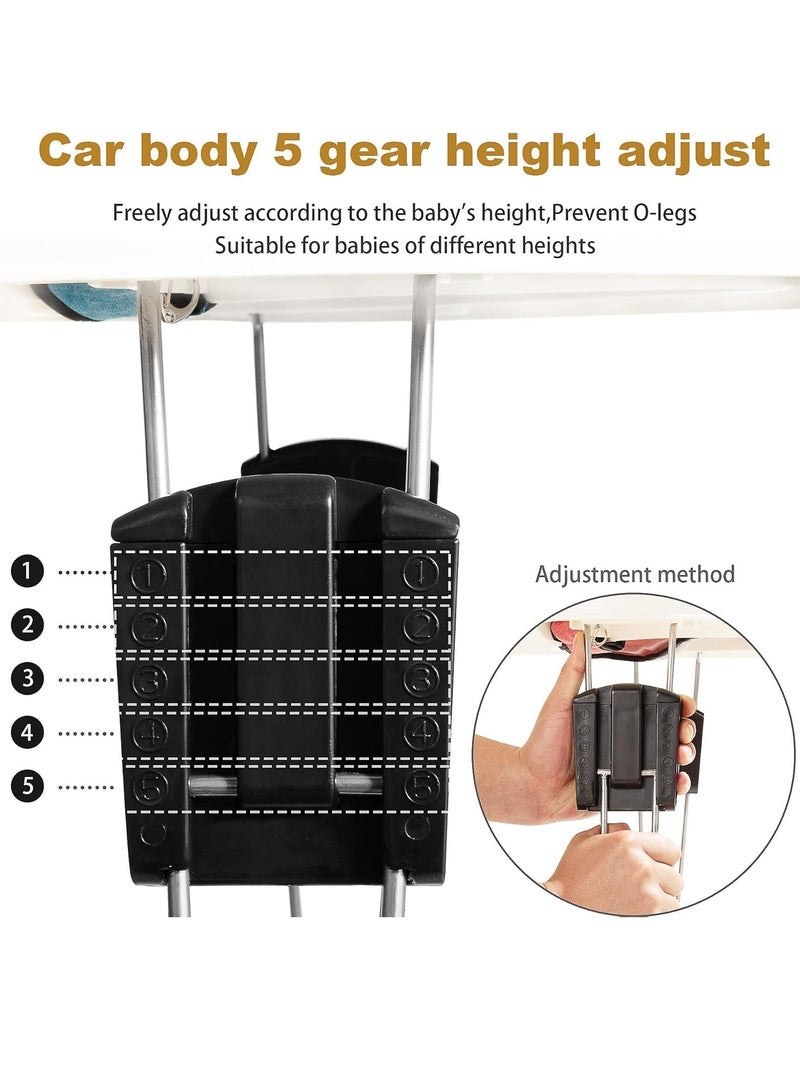 Halamine Baby walker, foldable children's walker, portable anti-rollover walker, round walker and activity center for boys and girls, suitable for boys and girls 6-18 months (black) - Image 5