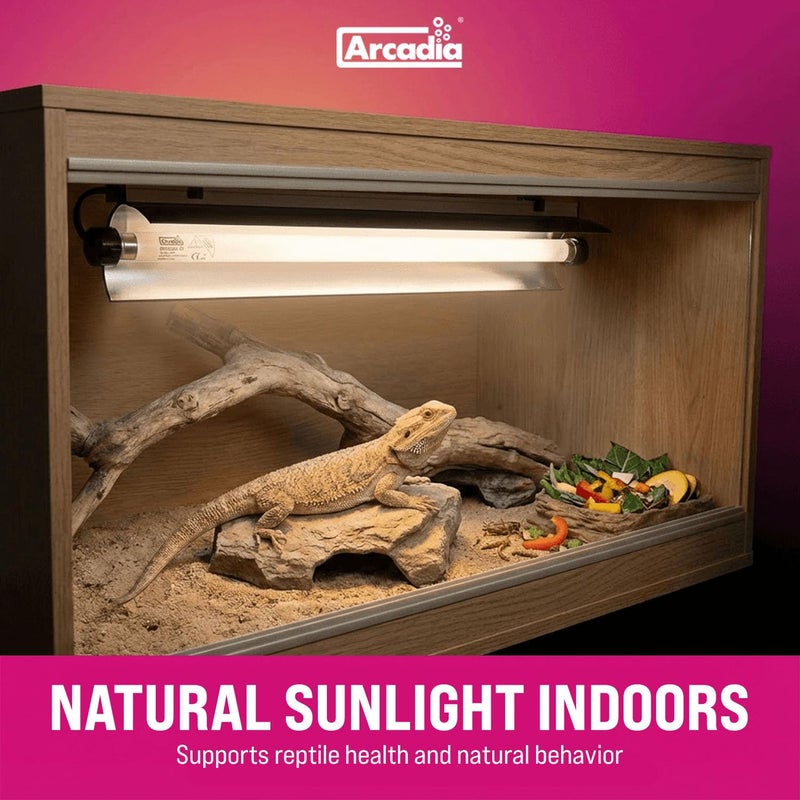 Arcadia T5 UVB Reptile Light Fixture Kit 34" Long 39 Watts 6% UVB Forest â€“ Complete UVB Light for Reptiles, Turtles, Snake, Bearded Dragon Lamp, Long Lasting Easy to Use Professional Lighting - Image 2