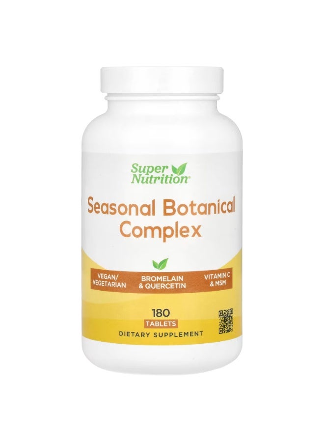 Super Nutrition, Seasonal Botanical Complex with Queretin, Bromelain, Vitamin C, Turmeric and Ginger, 180 Tablets