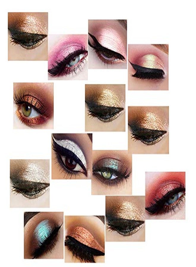 Vozwa Shimmer Pigment Eyeshadow Dust (Golden + Pink) with Black Eyeliner - Image 3