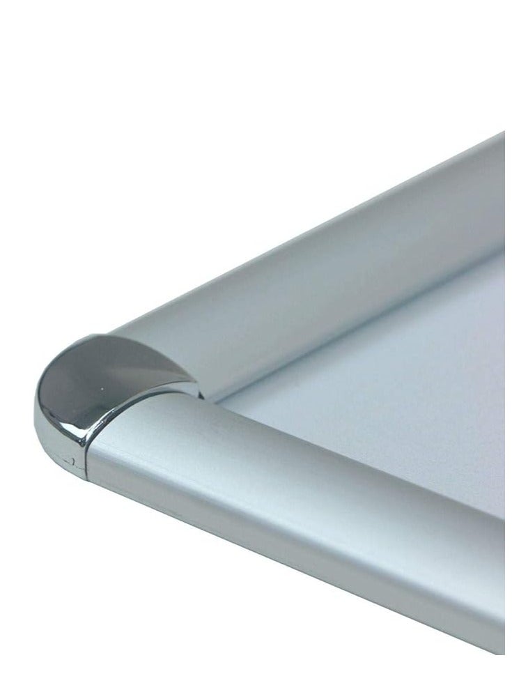 A4 Size Snap Frame Chrome Corner Silver - Image 3