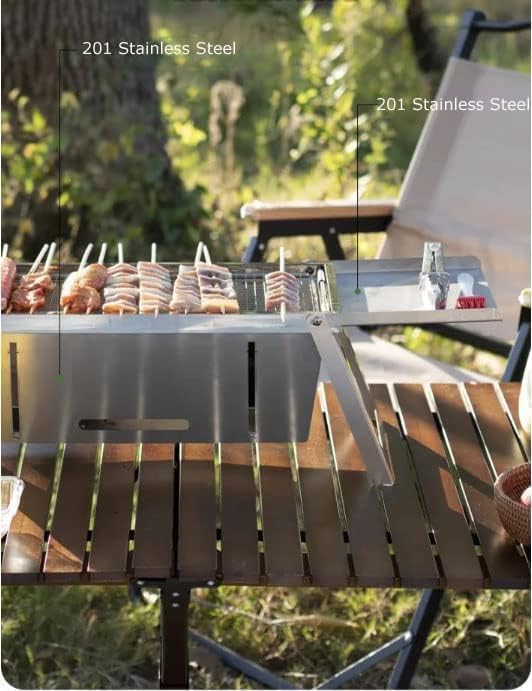 VATTU VATTU Camping Charcoal Grill Portable BBQ Grill Stainless Steel Wood Burning Grill with Carrying Bag Folding Small Grills For Outdoor Barbecues Traveling Picnics GardenBeach Party - Image 4
