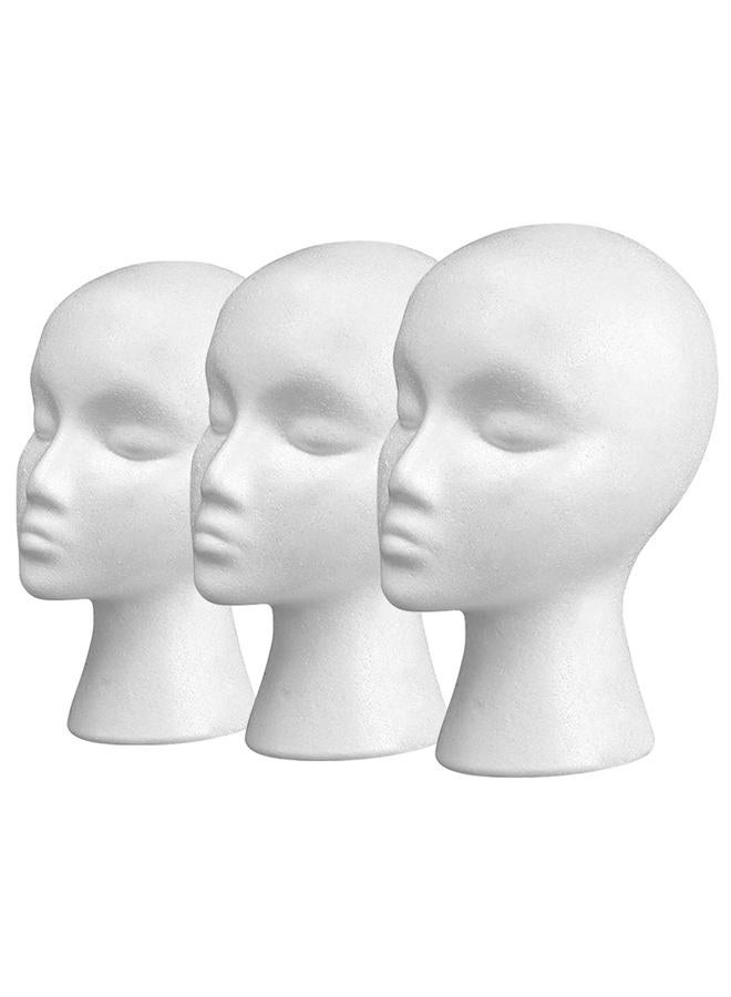 Smilco 11" 3 Pcs Wig Head - Tall Female Foam Mannequin Wig Stand and Holder for Style, Model And Display Hair, Hats and Hairpieces, Mask - for Home, Salon and Travel - Image 1