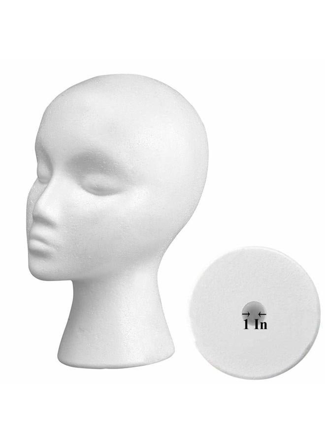 Smilco 11" 3 Pcs Wig Head - Tall Female Foam Mannequin Wig Stand and Holder for Style, Model And Display Hair, Hats and Hairpieces, Mask - for Home, Salon and Travel - Image 3