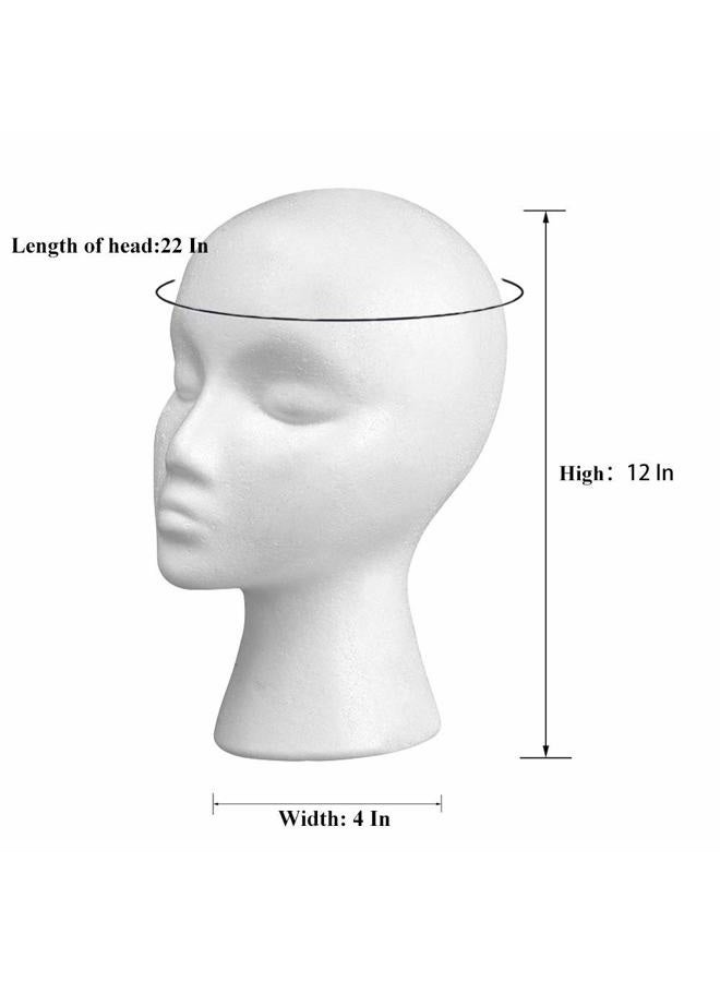 Smilco 11" 3 Pcs Wig Head - Tall Female Foam Mannequin Wig Stand and Holder for Style, Model And Display Hair, Hats and Hairpieces, Mask - for Home, Salon and Travel - Image 2